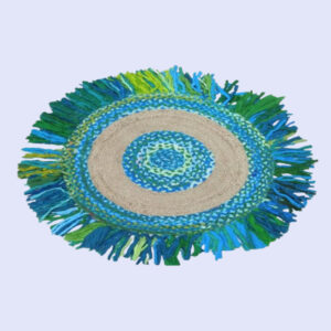 Eco-Friendly Braided Round Placemats with Fringes